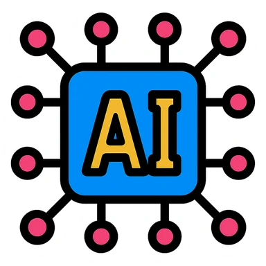 modern logo for artificial intelligence tools, futuristic, digital, with a hint of blue sticker