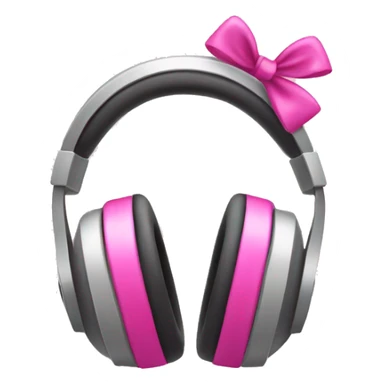 Headphones with a pink bow on sides sticker