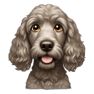 Brownish gray doodle dog sticker
