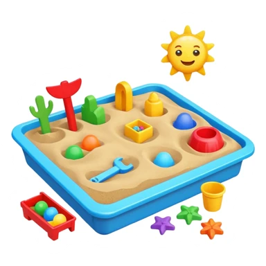 sandbox with sand and toys sticker