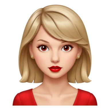 Taylor Swift red líp and elegant look sticker