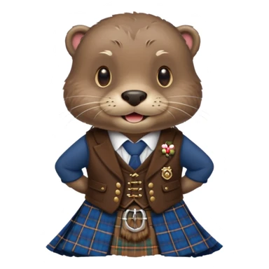 Otter in a Scottish kilt sticker