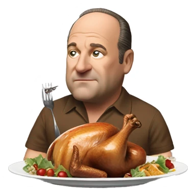 Tony Soprano eating turkey sticker