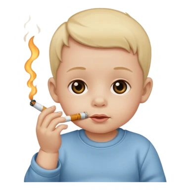 Baby smoking a cigarette sticker