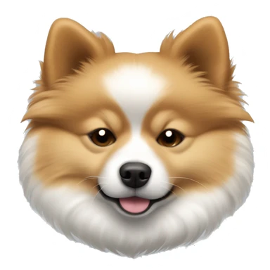 sleeping pomeranian-spitz mix light brown and white with gray ears sticker