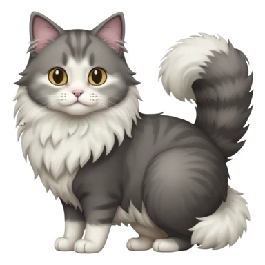 full body half dark grey and half white cat sticker