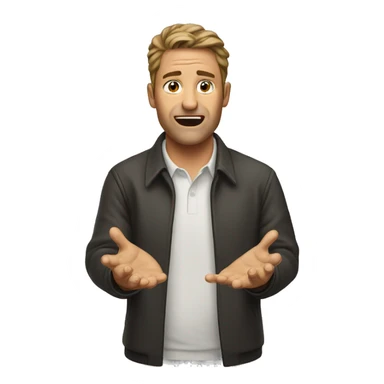 the man throws up his hands sticker