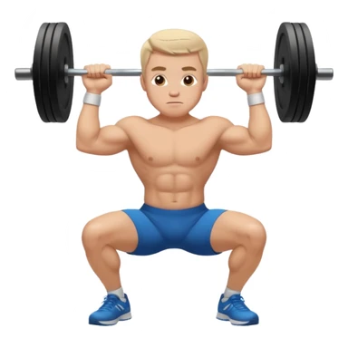 white man doing squat workout, athletic pose sticker
