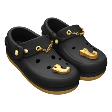 Black crocs with gold charms  sticker