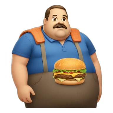 Big Fat man Portuguese with burger sticker