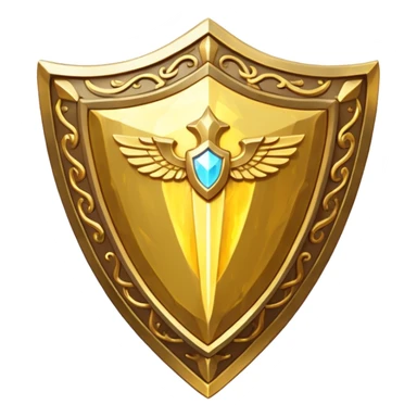 fantasy magic heavenly golden shield low poly sticker