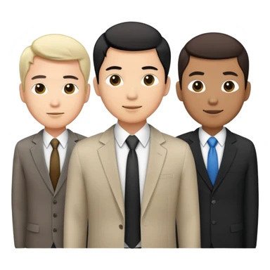 2 white men, 1 black man, and 1 Asian man in business clothing sticker