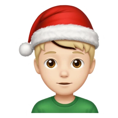 Christmas hat on a cute boy head sticker