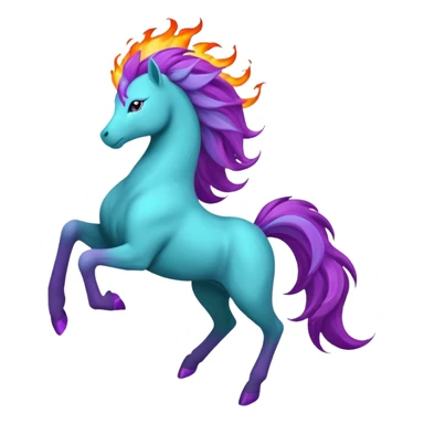 Rappidash pokemon white teal purple sticker