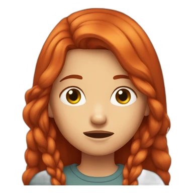 Long Redhair girl cry sticker