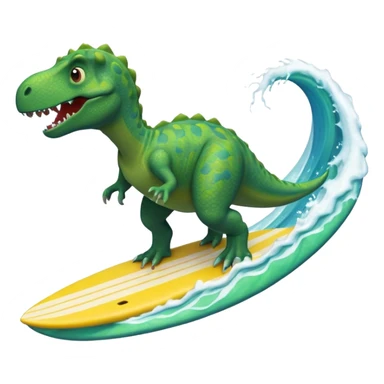 dinosaur is surfing sticker
