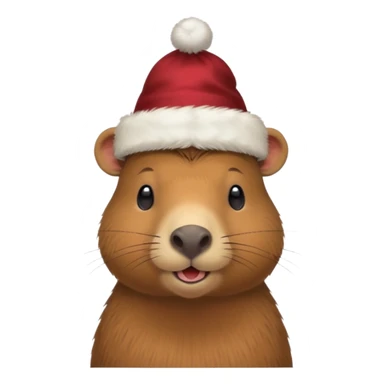 a capybara in a New Year's hat sticker