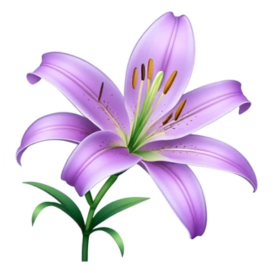 single Light Purple Lily, straight stem sticker