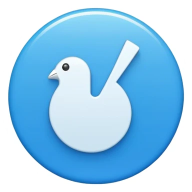 white tick in the middle of the blue circle sticker