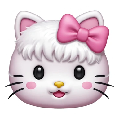 hello kitty rosto menos realista com laço rosa sticker