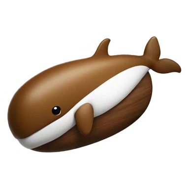 A whale mixed with a walnut sticker