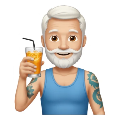 Drink holders with hat white hair white bearded  tatoo guy sticker