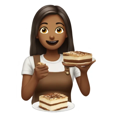 Sister eating tiramisu sticker