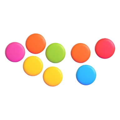 A set of four colorful dots in a row, each dot is a different color, simple and clean sticker