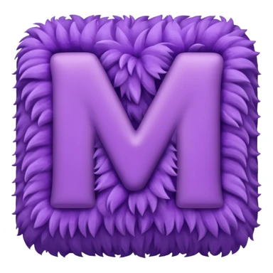 The fluffy letter M is purple in color sticker