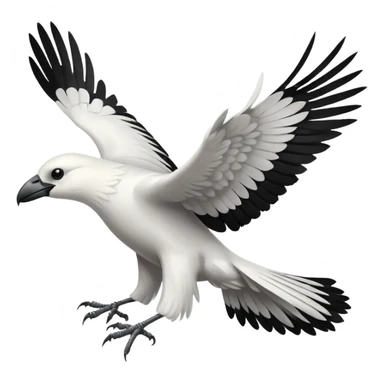 white crow flying sticker