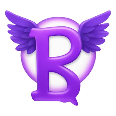Purple letter R with halos & wings sparkling  sticker