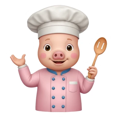 pink chef costume animal sticker