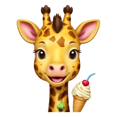 dondurma yiyen zürafa sticker