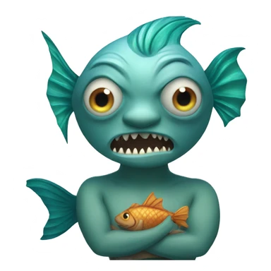 merpeople: ugly evil Underwater-dwelling beings with the upper body of a human and the lower body of a fish, known for their beautiful singing voices and protective nature. sticker
