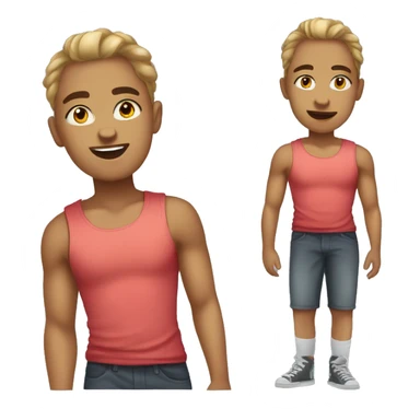 Teen amputee in tank top sticker