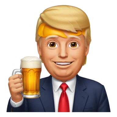 Donald trump drinking a beer sticker