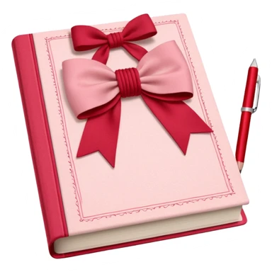 Junk journaling aesthetic book cover, tactile fabric textures, classic framing
Red yarn bow as focal point, soft shadows, calm pastel pink backdrop
Elegant, cozy, artistic, high-end print design sticker