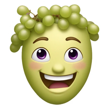 Each individual grape is a face that is smiling or laughing with another. sticker