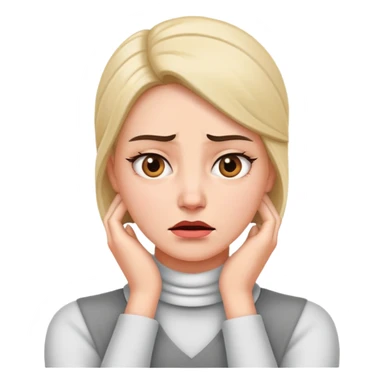 Annoyed woman with her hands on her neck sticker