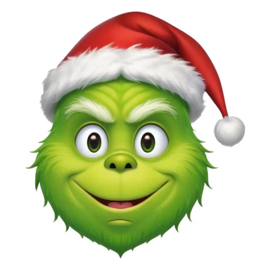 The Grinch with a Santa hat and max sticker
