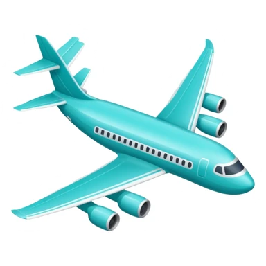 Minimalist outline airplane with elegant wings, monoline icon, thin contour lines, no fill, transparent background, vector style, premium travel emoji, aqua teal #40B2D6 outline, 512x512 sticker