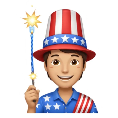 4th of july celebrate brunette man sticker