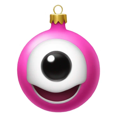 Pink Christmas Ornament. -eyes, face, eyeholes, eye sockets sticker