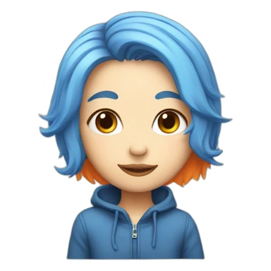 cat-blue-hair-with-tangerine sticker