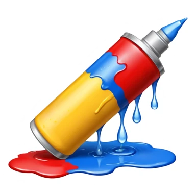 tube of paint with drops of color sticker