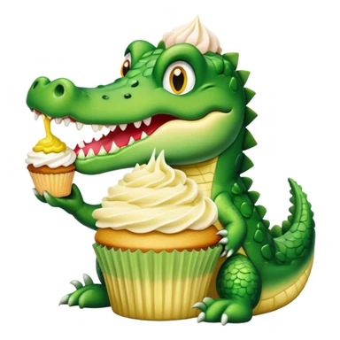 Crocodile eating a cupcake  sticker