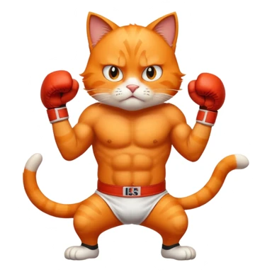 Gato naranja boxeando sticker