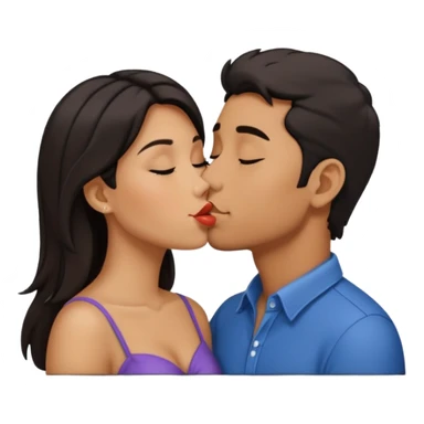 A man and a woman kissing, framed on a television screen sticker