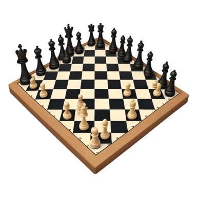 A chessboard with a few strategically placed pieces, including a king, queen, and pawns. The scene highlights the classic black and white squares of the board, emphasizing strategy and thoughtfulness in the game of chess. sticker