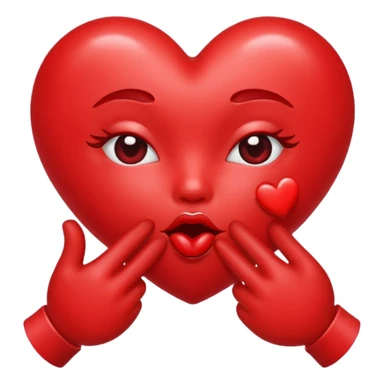 Heart blowing kisses sticker